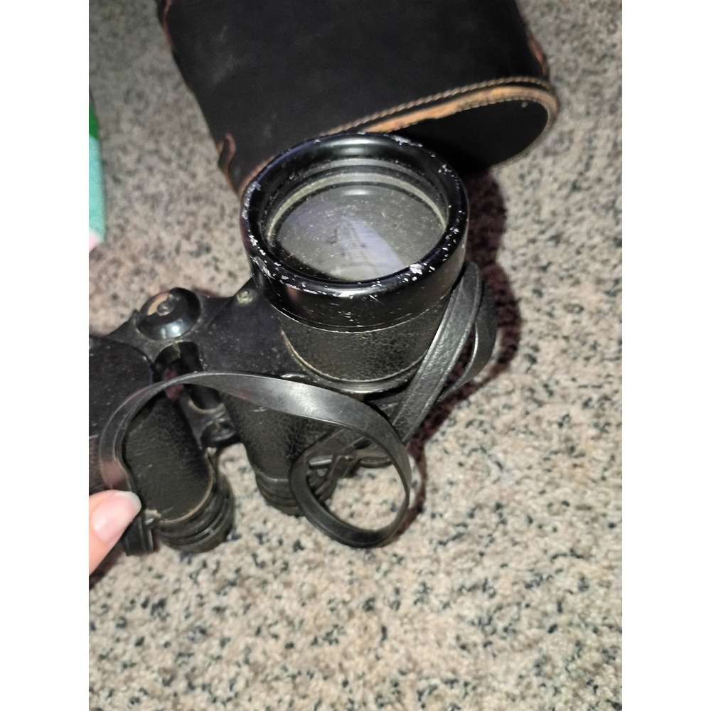 Vintage Gold Crest Coated Binoculars With Hard case Red Lining  7x50 - Picture 7 of 15